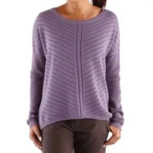 PrAna Purple Open Weave Parker Sweater, Size M